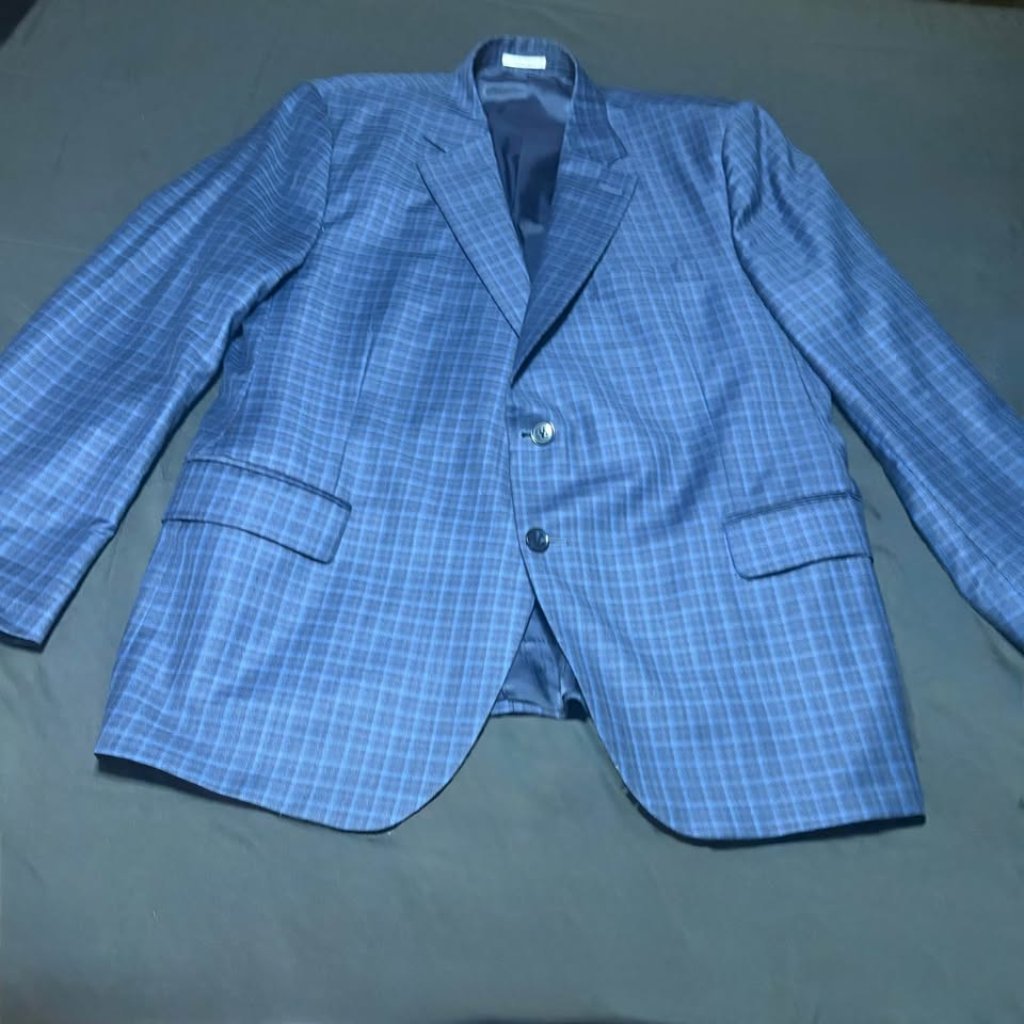 Tailored 46r Peter Millar Blue Plaid 100% Wool Men's Sports Coat Euc Rv: $798